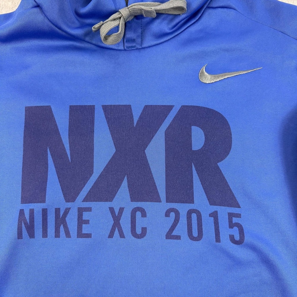 Nike Therma Fit Hoodie Mens Large Blue NXR XC 2015 Pullover Running 650733-480 - Picture 2 of 13